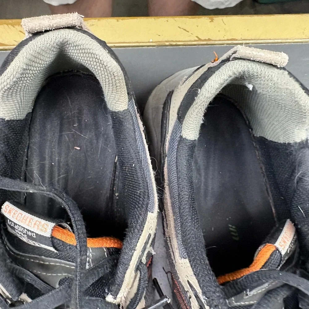 Skechers‎ Sport 51241 Mens Size 10 Taupe Black Orange Trail Hiking Sneakers